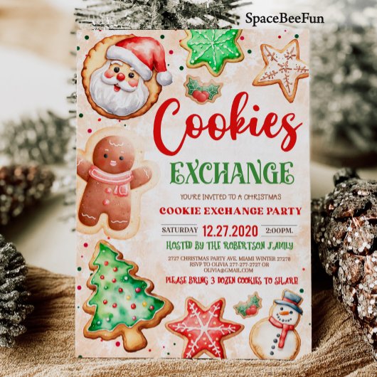 cookie de Noël invitation d'échange