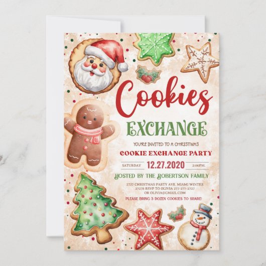 cookie de Noël invitation d'échange (Devant)
