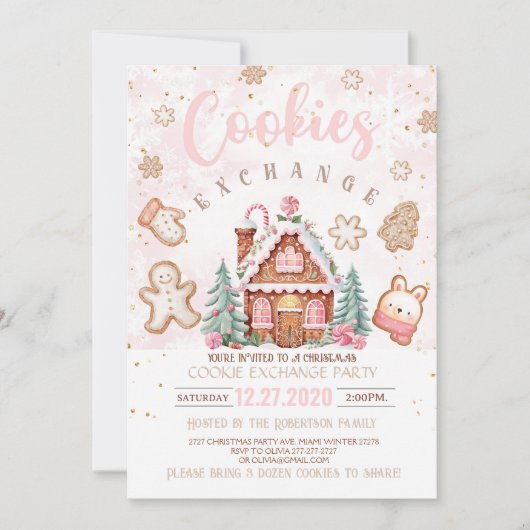 cookie de Noël invitation d'échange de biscuits de (Devant)