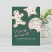 Cookie de Noël Vert Décoration Fête Invitation (Debout devant)