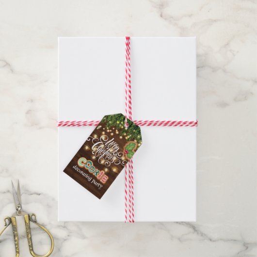 Cookie Decorating Party - Gepersonaliseerd kerstfe Cadeaulabel (Met Touw)