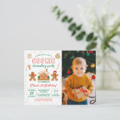 Cookie Décoration Anniversaire Photo Invitation (Debout devant)