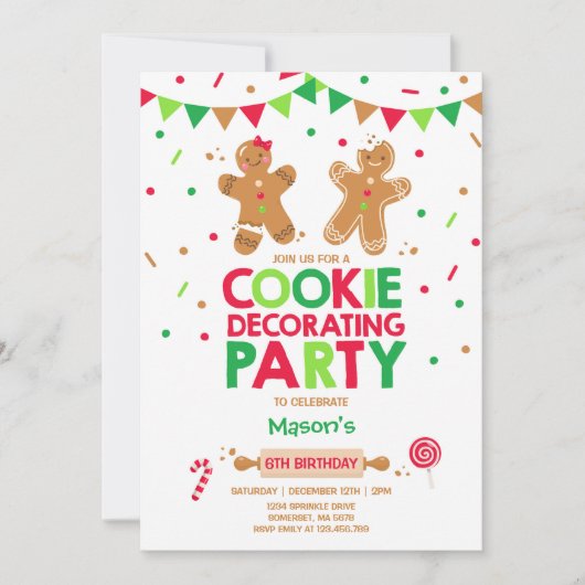 Cookie Décoration Fête Invitation Fête Fête (Devant)