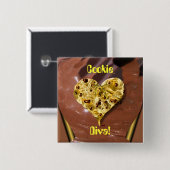 Cookie Diva! Vierkante Button 5,1 Cm (Voorkant /achterkant)