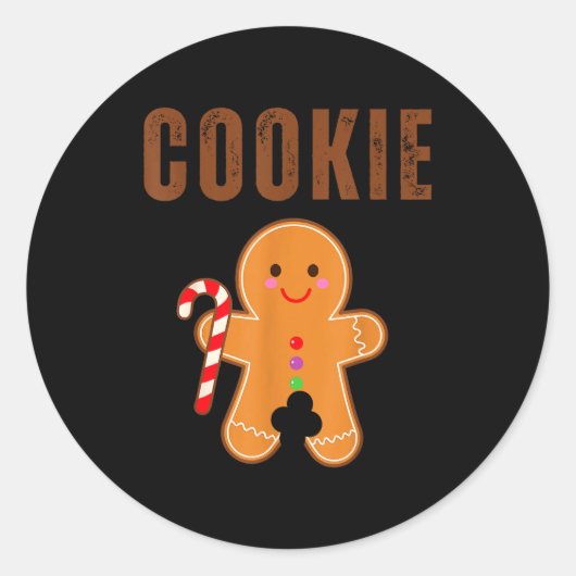 Cookie Eater Funny Christmas Couples Matching  Ronde Sticker (Voorkant)