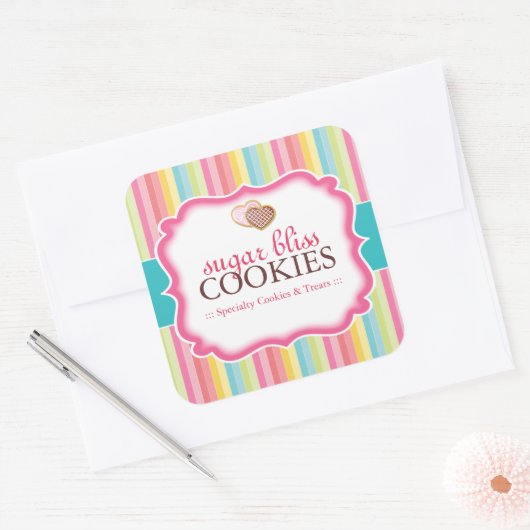 Cookie et dessert - Stickers Emballage (Enveloppe)