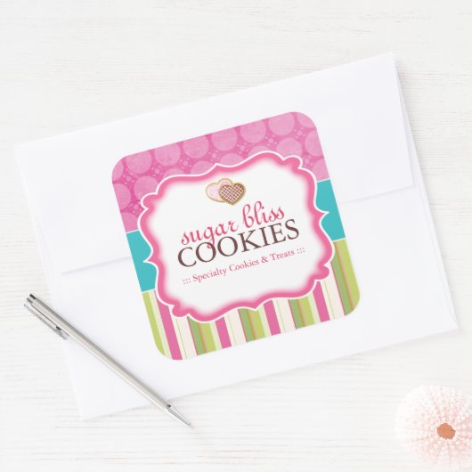 Cookie et dessert - Stickers Emballage (Enveloppe)