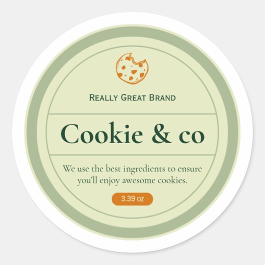 Cookie Etiketten, Yoghurt Etiketten, Etiketten Voo (Voorkant)