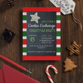 Cookie Exchange Chalkboard Red en Green Stripe lg Kaart