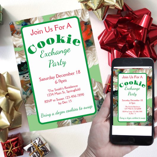Cookie Exchange Christmas Party Invitation