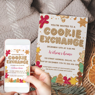Cookie Exchange Fête de Noël Invitation