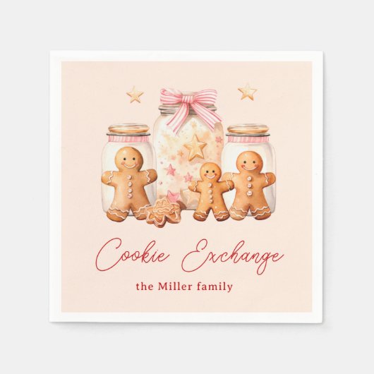 Cookie Exchange Gingerbread Man Blush Servet (Voorkant)