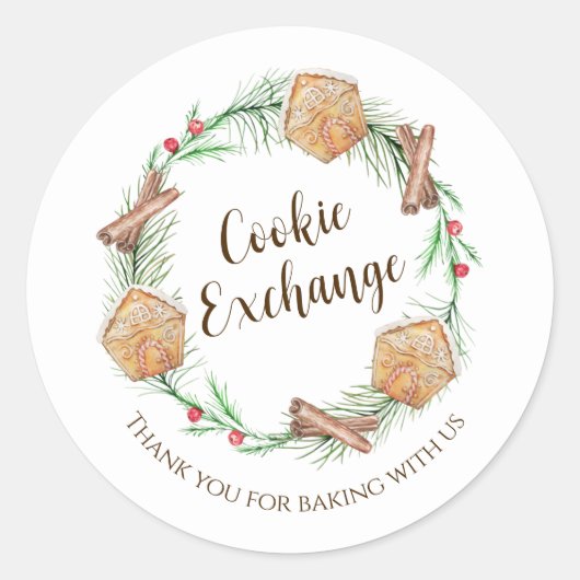 Cookie Exchange Holiday Party Ronde Sticker (Voorkant)