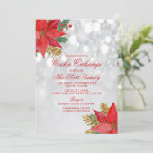 Cookie Exchange Holiday Poinsettia Invitation (Debout devant)