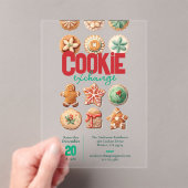 Cookie Exchange Schattige kerstfeest Acryl Uitnodigingen (Insitu (Draagbaar))