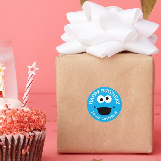 Cookie Face Art | Happy Birthday Gift Label (Feest)