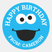 Cookie Face Art | Joyeuse étiquette cadeau d'anniv (Devant)