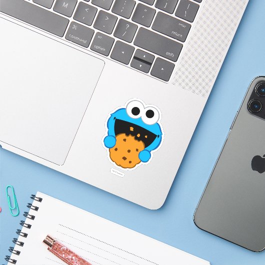 Cookie Face Sticker (Laptop met iPhone)
