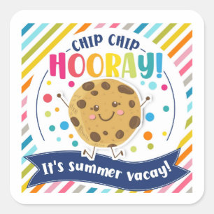 Cookie Favour Cadeau Zomervakantie Vierkante Sticker