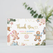 Cookie Gingerbread Geslacht Reveal Dank u kaart (Staand voorkant)