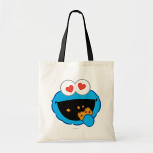 Cookie glimlachend gezicht met hartvormige ogen tote bag