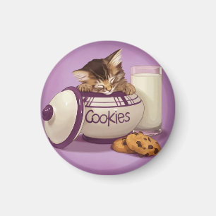 Cookie jar kitten magneet