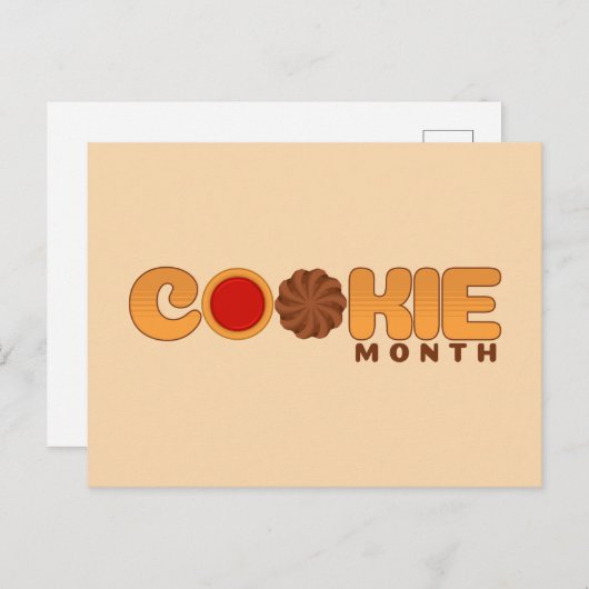 Cookie Maand Briefkaart (Voorkant / Achterkant)
