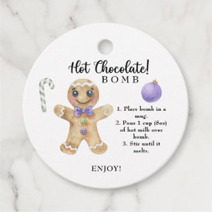 Cookie man - Warme chocoladebom Bedankjes Labels