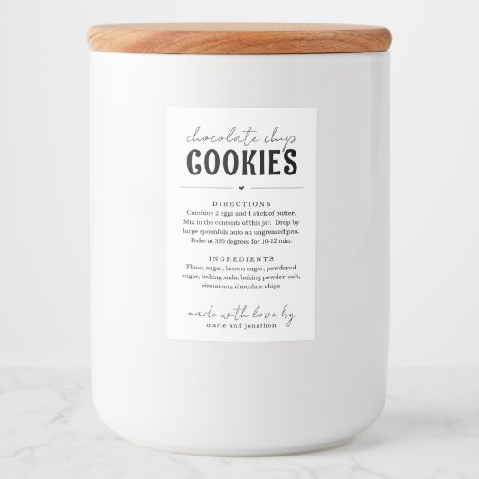 Cookie Mix in een Jar Gift Voedselcontainer Etiket