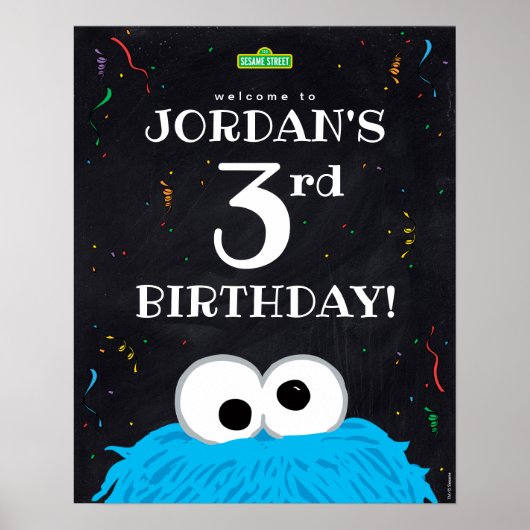 Cookie Monster | 3e verjaardag Poster (Voorkant)