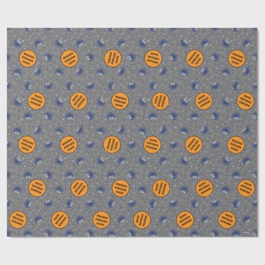 Cookie Monster | 80's Throwback Polka Dot Pattern Cadeaupapier (Vlak)