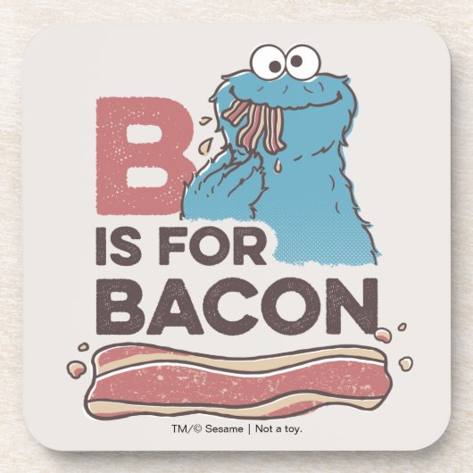 Cookie Monster | B is voor Bacon Onderzetter (Voorkant)