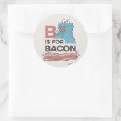 Cookie Monster | B is voor Bacon Ronde Sticker (Tas)