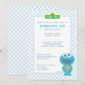 Cookie Monster Baby Birthday Kaart (Voorkant / Achterkant)