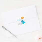 Cookie Monster Baby shower Bedankt Vierkante Sticker (Envelop)