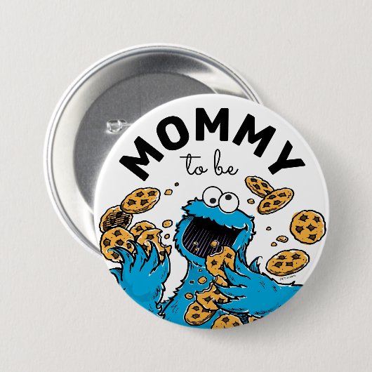 Cookie Monster Baby shower Mama To Be Ronde Button 7,6 Cm (Voorkant /achterkant)