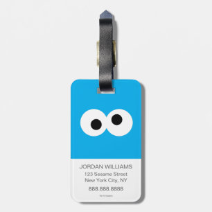 Cookie Monster Big Face Bagagelabel