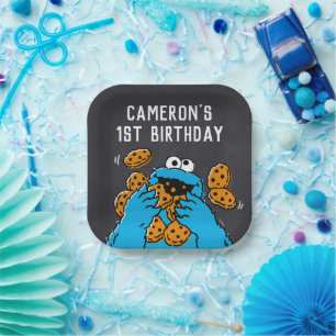 Cookie Monster Birthday Chalkboard Papieren Bordje