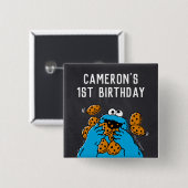 Cookie Monster Birthday Chalkboard Vierkante Button 5,1 Cm (Voorkant /achterkant)
