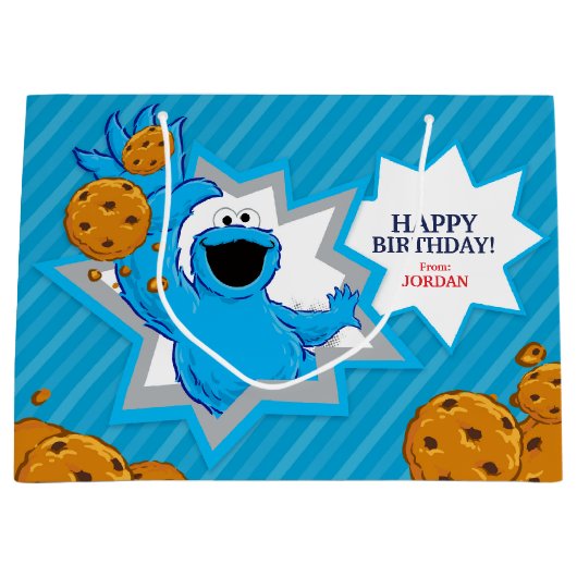 Cookie Monster Birthday Groot Cadeauzakje (Voorkant)