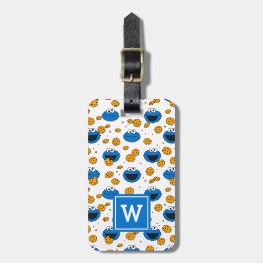 Cookie Monster | C is voor Cookie Patroon Bagagelabel (Voorkant verticaal)