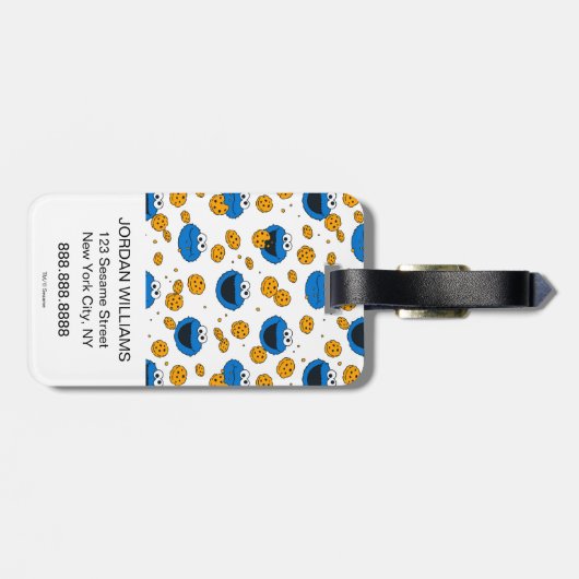 Cookie Monster | C is voor Cookie Pattern Bagagelabel (Achterkant horizontaal)