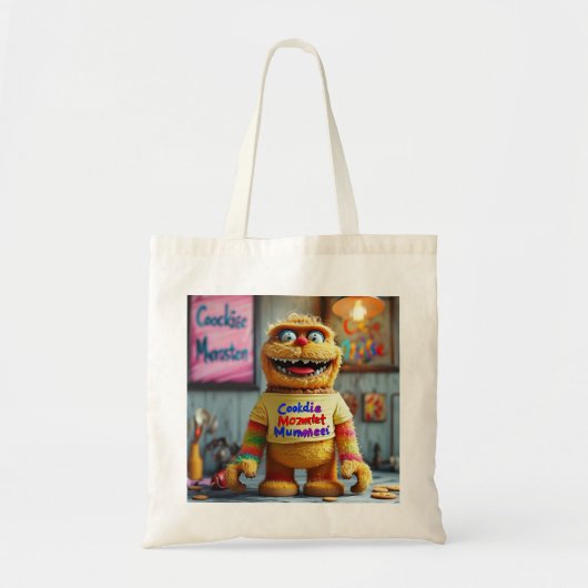 Cookie Monster Canvas tas – Leuke en duurzame eco- (Voorkant)