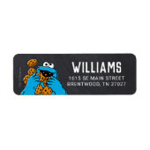 Cookie Monster Chalkboard Baby shower Etiket (Voorkant)