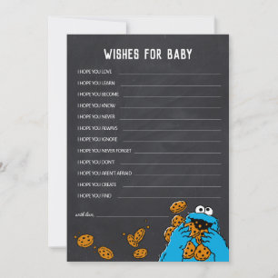 Cookie Monster Chalkboard Baby shower Wishes Notitiekaartje