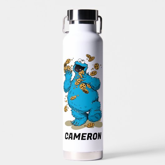 Cookie Monster Crazy Cookies | Jouw namen toevoege Waterfles (Voorkant)