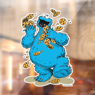 Cookie Monster Crazy Cookies Raamsticker