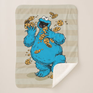 Cookie Monster Crazy Cookies Sherpa Deken