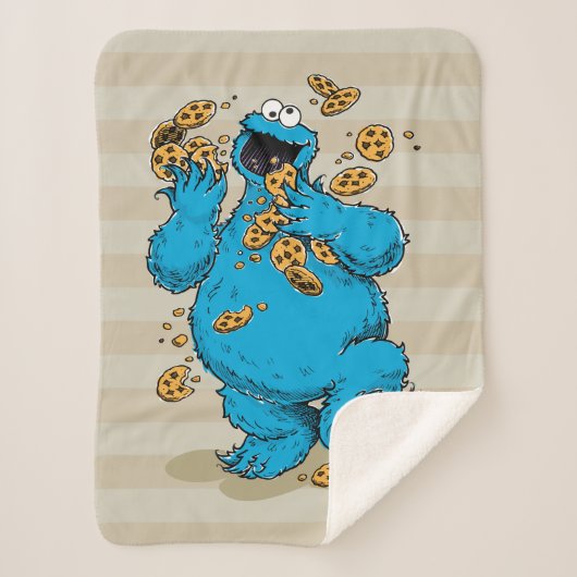 Cookie Monster Crazy Cookies Sherpa Deken (Voorkant)