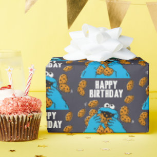 Cookie Monster die alle koekjes opeet Cadeaupapier